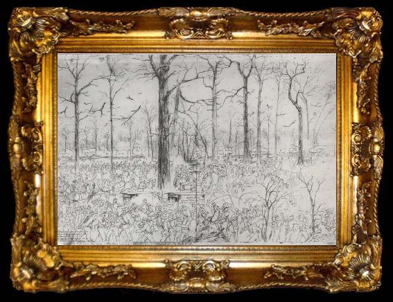 framed  unknow artist Troops at Pittsburg Landsing April,1862, ta009-2